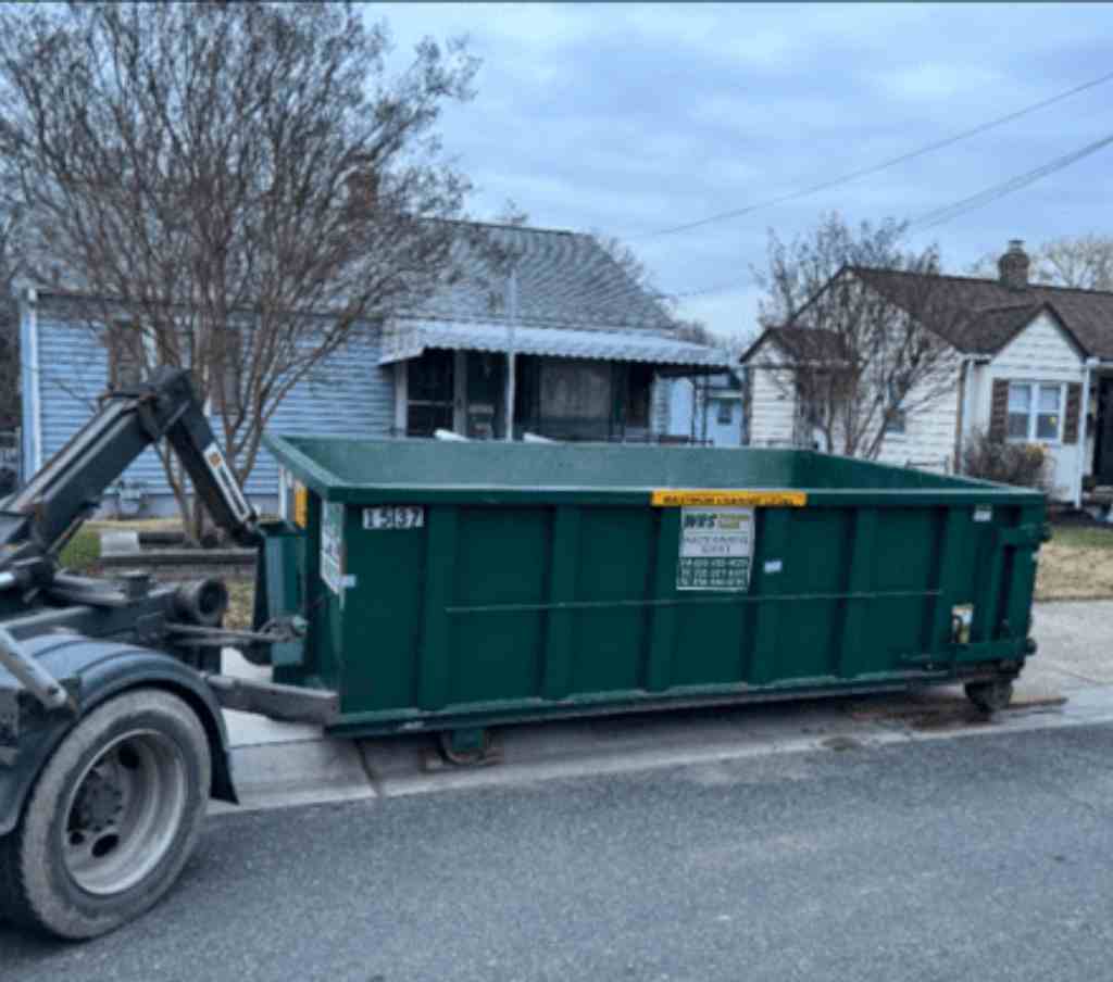 WRS Dumpster Rental — Hammonton, Atlantic County WRS roll-off dumpster staged for a construction project the town requires a dumpster for in Hammonton, Atlantic County